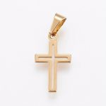 Cruz acero inoxidable dorada chica mini joyeria queretaro mexico