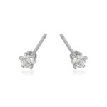 broquel rodio plateado plata transparente zirconia joyeria