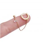 piercing perforacion oreja okami joyeria mexico queretaro con cadena arracada