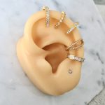 piercing falso oreja baño de oro dorado extrella serpiente okami joyeria queretaro mexico