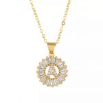 collar zirconia iniciales letras baño de oro acero inoxidable joyeria okami queretaro mexico