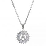 collar zirconia iniciales letras baño de oro acero inoxidable joyeria okami queretaro mexico plateada