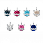 gatito gato collar acero inoxidable cristal swarovski regalo