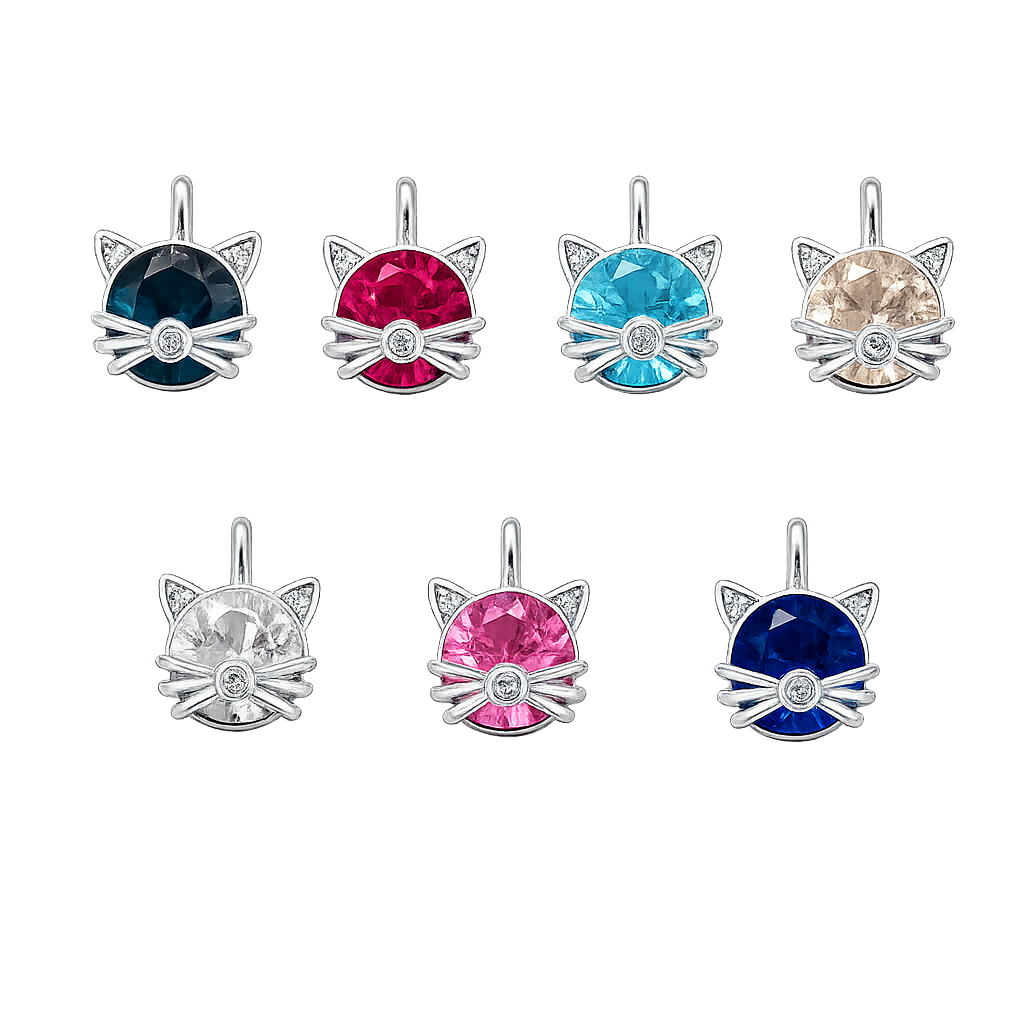 gatito gato collar acero inoxidable cristal swarovski regalo