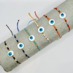 pulsera ojo turco chaquiras ajustable hilo