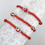 pulsera elastica ojitos roja rojo