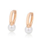 arracada pequeña con perla sintetica aretes baño de oro