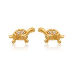 aretes de tortuga mini baño de oro okami joyeria regalo mujer mama novia esposa