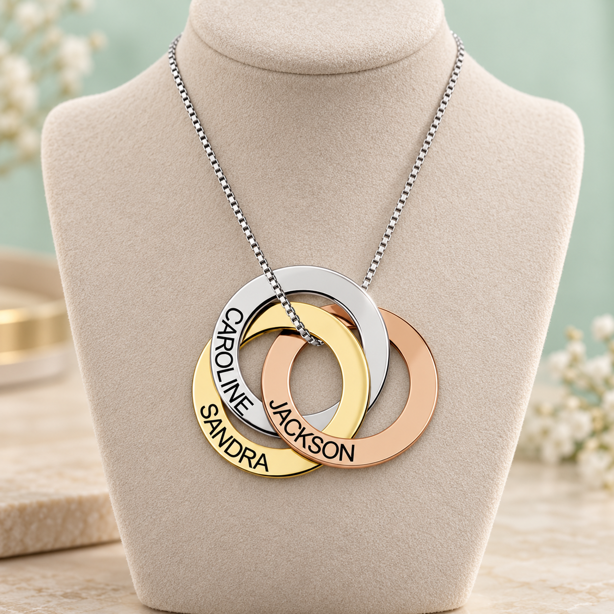 aros collar personalizado grabado laser queretaro regalo okami collar 3 aros acero inoxidable grabados con laser personalizados joyeria regalo okami joyeria