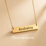 collar de placa para nombre informacion grabado laser personalizado okami joyteria queretaro