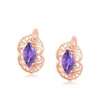 aretes largos colgantes amatista piedra okami joyeria regalo mujer esposa novia amiga