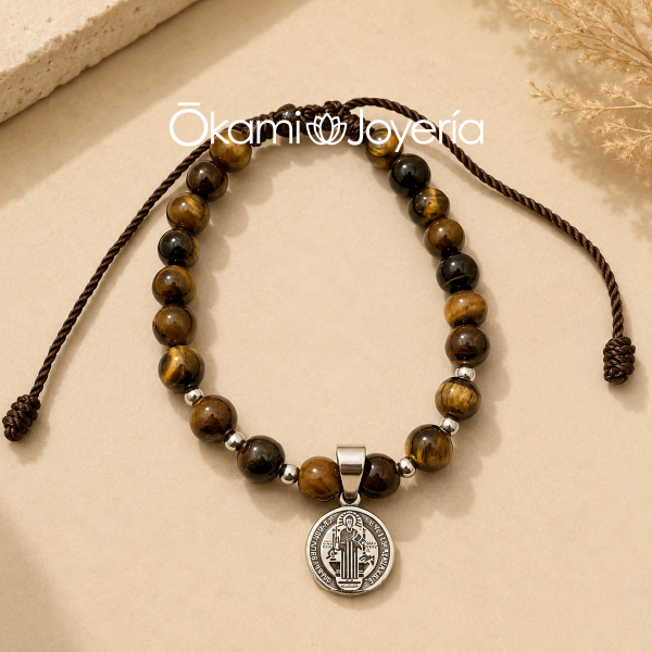 pulsera ojo de tigre san benito okami joyeria