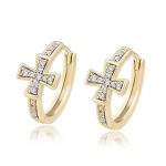 arracada pequeña con perla sintetica aretes baño de oro