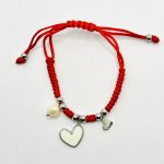 pulseras de corazones ajustable roja acero inoxidable okami joyeria