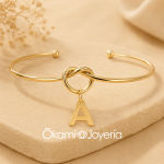 pulsera acer onixidable nudo con letra inicial okami joyeria mexico queretaro okami