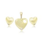 KIT CONJUNTO COLLAR BAÑO DE ORO CON ZIR