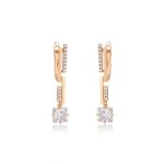 aretes largos baño chapa de oro con zirconias okami joyeria regalo mexico queretaro