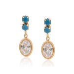 aretes largos azul okami joyeria regalo