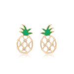 aretes de piña baño de oro okami joyeria regalo queretaro
