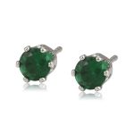 broqueles pequeños rodio okami joyeria regalo esmeralda verde zirconia