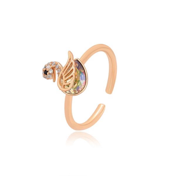 anillo baño de oro cisne cristal swarovski okami joyeria mexico queretaro regalo