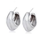 arracada plateada grande gruesa rodio okami joyeria queretaro mexico