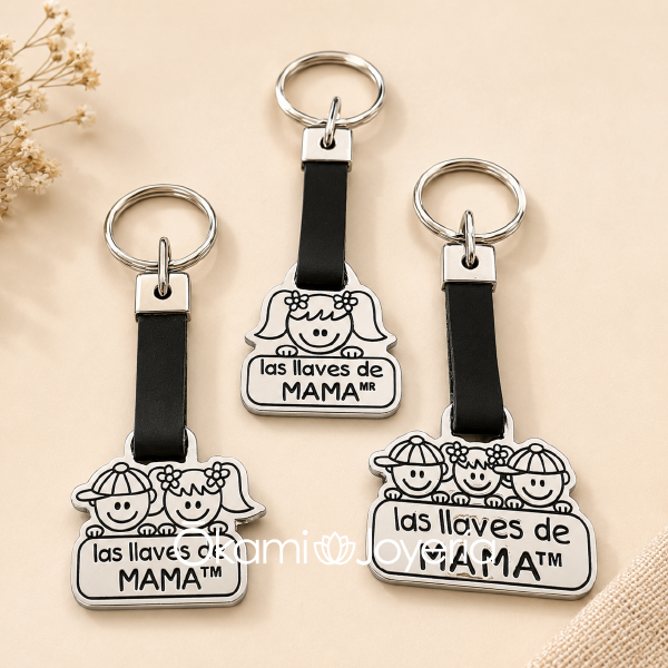 llaves de mama llavero personalizado mama hijos regalo dia de las madres okami joyeria acero inoxidable