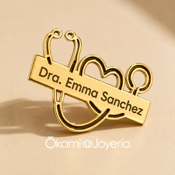 pin para doctores de acero inoxidable regalo personalizado dr queretaro okami joyeria mexico