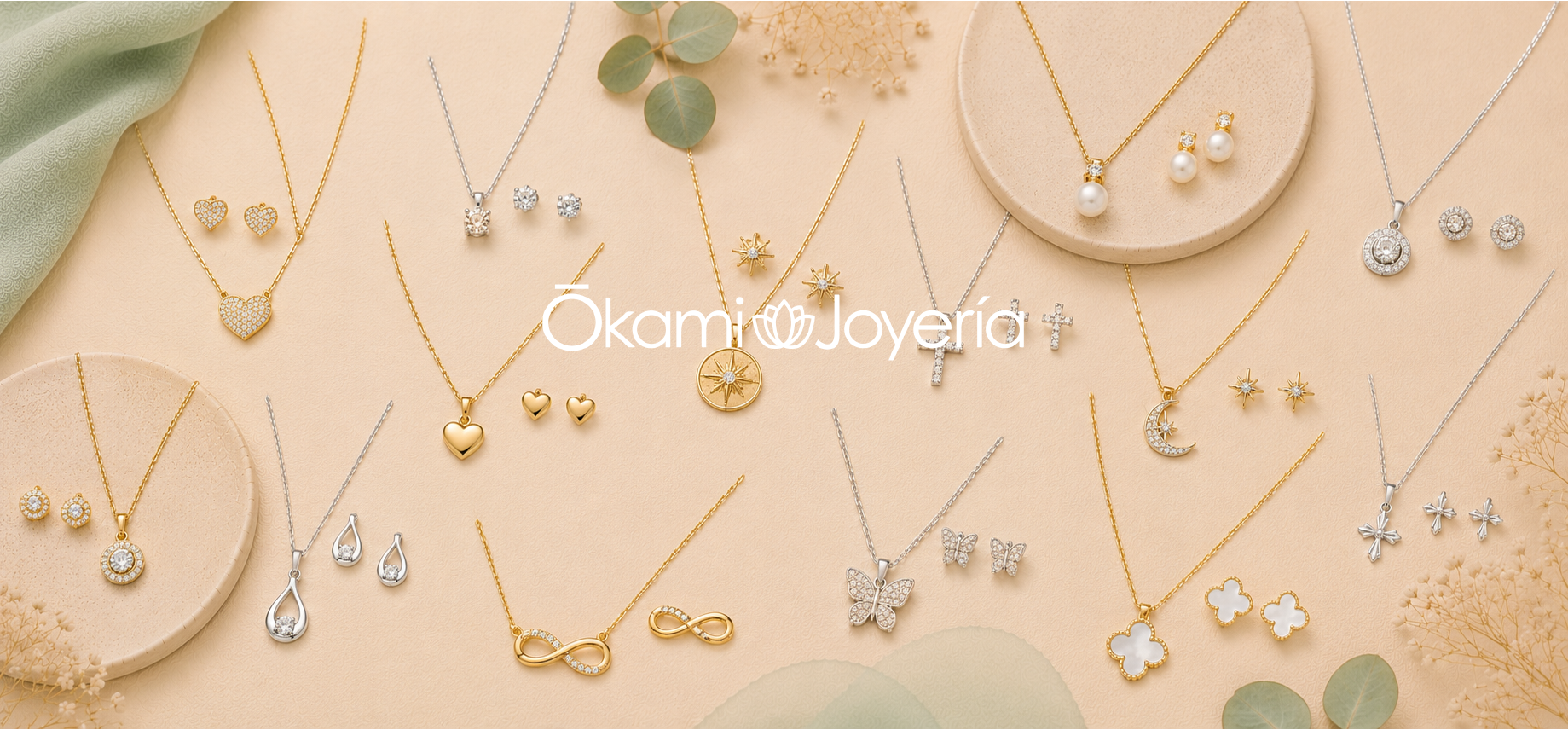 set kit collares pulseras okami joyeria acero inoxidable bisuteria queretaro regalo